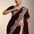 maroon embroidery of beads & sequins fendy satin saree