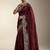 maroon embroidery of beads & sequins fendy satin saree