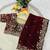 maroon color embroidered satin saree