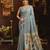 Gray linen sequin with jacquard pallu pom pom casual wear saree