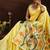 Lemon linen sequin with jacquard pallu pom pom casual wear saree