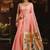 Peach linen sequin with jacquard pallu pom pom casual wear saree