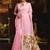 Baby pink linen sequin with jacquard pallu pom pom casual wear saree