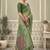 olive jamdani cotton blend texture pallu jhallar casual wear saree