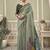 gray jamdani cotton blend texture pallu jhallar casual wear saree