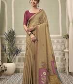 chiku jamdani cotton blend texture pallu jhallar casual wear saree