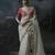 white organza sequinece work party wear saree