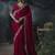 maroon organza sequinece work party wear saree