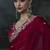 maroon organza sequinece work party wear saree