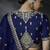 navy blue organza sequinece work party wear saree