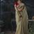 beige organza sequinece work party wear saree