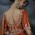 orange organza sequinece work party wear saree