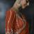 orange organza sequinece work party wear saree