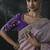 lilac organza sequinece work party wear saree