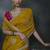 mustard organza sequinece work party wear saree