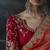 peach orange organza sequinece work party wear saree