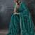 cyan organza sequinece work party wear saree