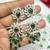 Emerald Green Bridal Necklace & Earrings Set, Indian Wedding Jewelry, Floral Silver Tone