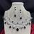 Black Onyx Look Bridal Necklace Set, Silver Tone Statement Jewelry, Indian Wedding Earrings