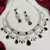 Black Onyx Look Bridal Necklace Set, Silver Tone Statement Jewelry, Indian Wedding Earrings