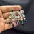 Royal Blue Crystal Bridal Necklace Earrings Set, Silver-Tone Statement Jewelry