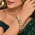 Emerald Green Kundan Kada Bracelet, Gold Plated CZ Bangle, Bridal Wedding Cuff