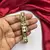Emerald Green Kundan Kada Bracelet, Gold Plated CZ Bangle, Bridal Wedding Cuff