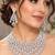 Indian Bridal Necklace Earrings Set, Crystal Statement Choker, Floral Motif Jewelry