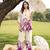 Cream purple printed rayon 2-pieces co-ord sets for women