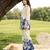 Cream blue printed rayon 2-pieces co-ord sets for women