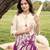 Cream purple printed rayon 2-pieces co-ord sets for women