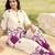 Cream purple printed rayon 2-pieces co-ord sets for women