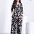 Black printed rayon 2-pieces co-ord sets for women
