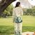 Cream green printed rayon 2-pieces co-ord sets for women