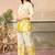 Cream yellow printed rayon 2-pieces co-ord sets for women