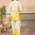 Cream yellow printed rayon 2-pieces co-ord sets for women
