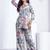 Cream printed rayon 2-pieces co-ord sets for women