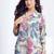 Cream printed rayon 2-pieces co-ord sets for women