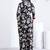Black printed rayon 2-pieces co-ord sets for women