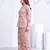 Pink printed rayon 2-pieces co-ord sets for women