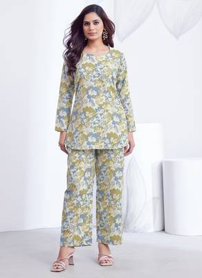 Sky printed rayon 2-pieces co-ord sets for women 1