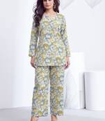 Sky printed rayon 2-pieces co-ord sets for women