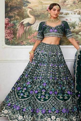 Embroidered Mono Satin Silk Lehenga Choli With Dupatta