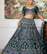 Embroidered Mono Satin Silk Lehenga Choli With Dupatta