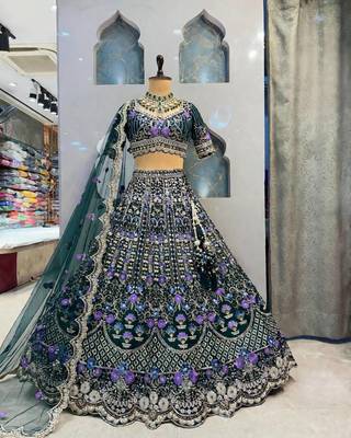 Embroidered Mono Satin Silk Lehenga Choli With Dupatta 2