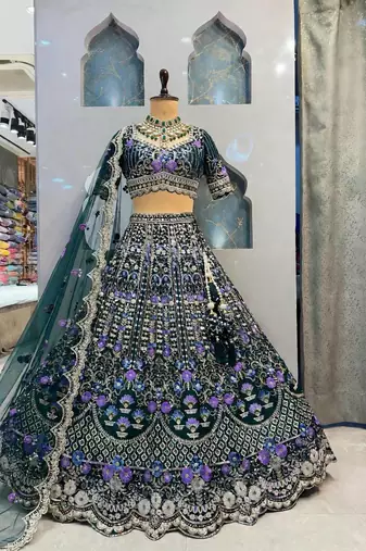 Embroidered Mono Satin Silk Lehenga Choli With Dupatta