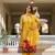 Yellow digital printed kurta pant set with dupatta