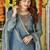 Teal fendy satin top bottom dupatta set