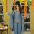 Teal fendy satin top bottom dupatta set