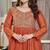 Orange cp vichitra embroidered suit set